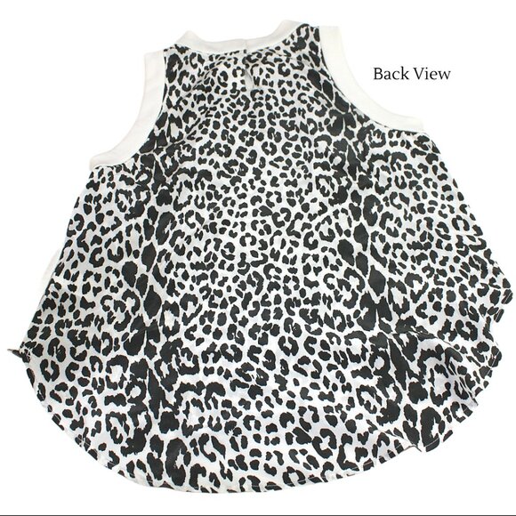 Elizabeth and James Cream Black Leopard Print Asymmetrical Top, Size XS - Picture 4 of 6